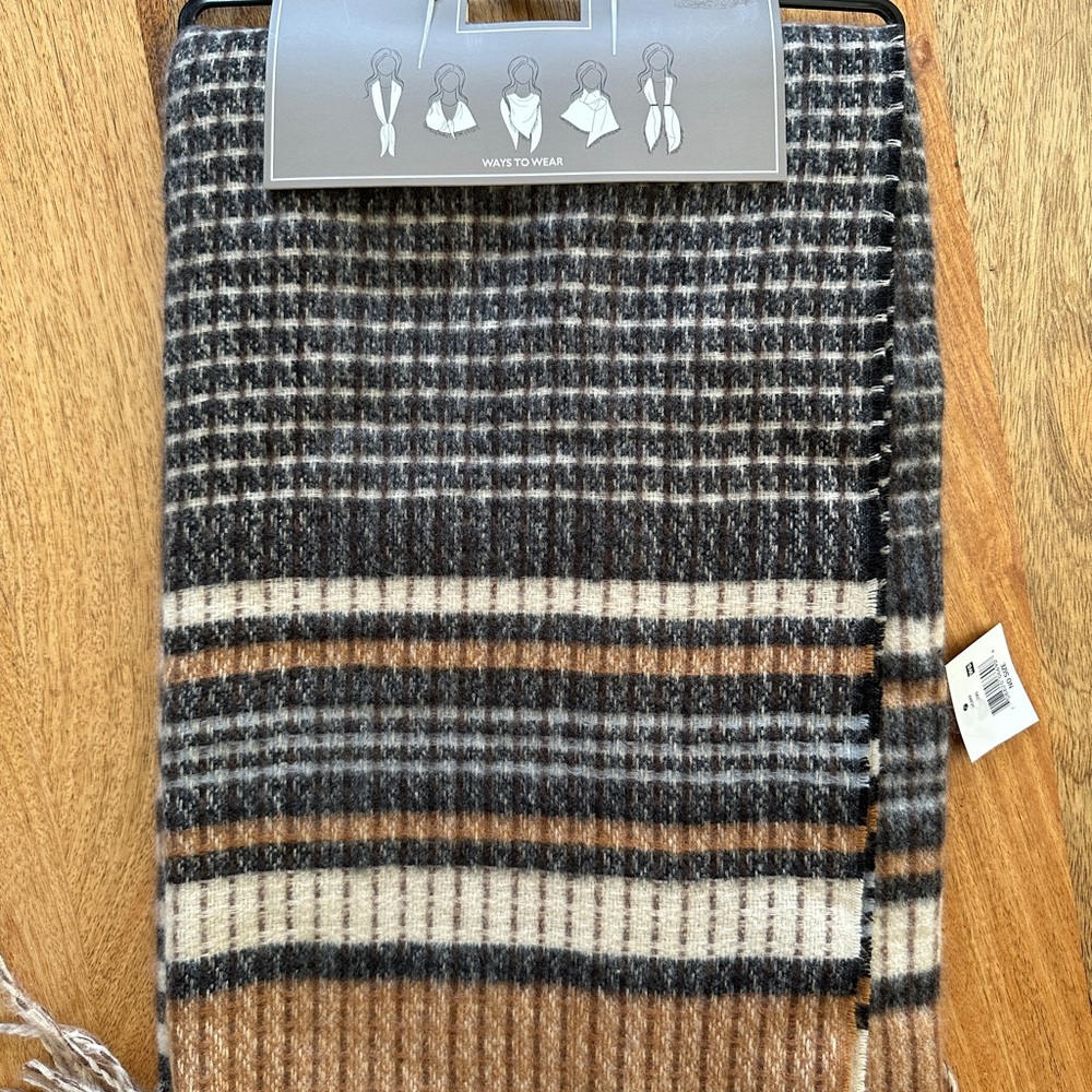 Falls Creek Gray Tan and Cream Fashion Scarf